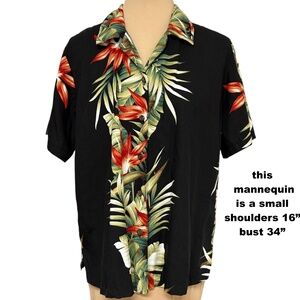 top YOUNG HAWAII vintage S/M blouse shirt sleeve classic tropical floral boho
